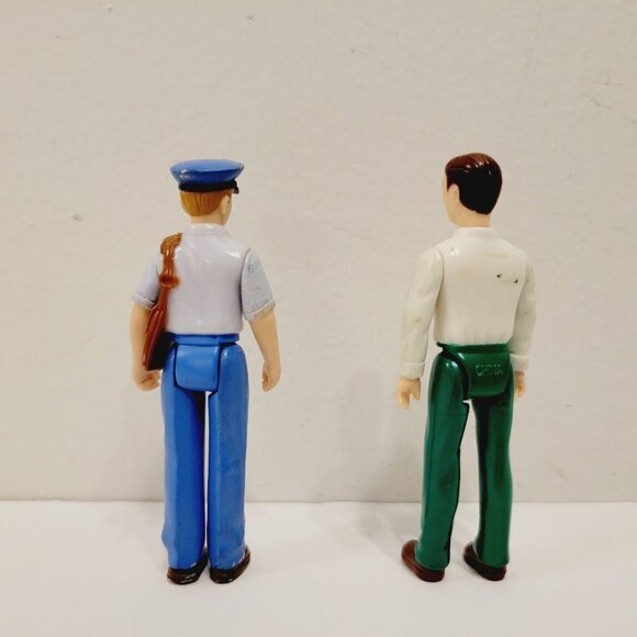 2 Vtg Fisher Price Loving Family Dollhouse Figures Post Man and Dad Replacement - Picture 2 of 3